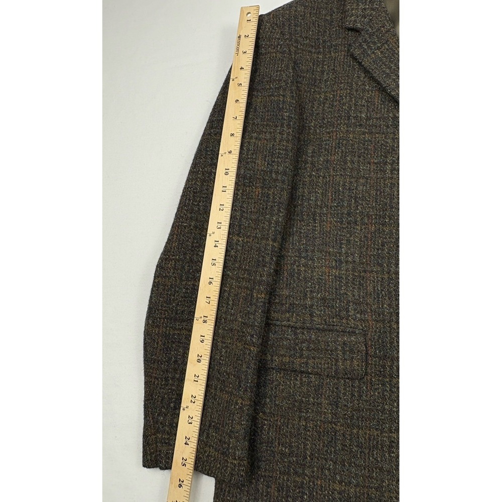 VTG Harris Tweed Dunn & Co Green/Brown/Rust Plaid Sport Coat 42R Great Britain - Picture 11 of 12
